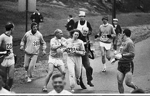 Katherine Switzer at the 1967 Boston Marathon