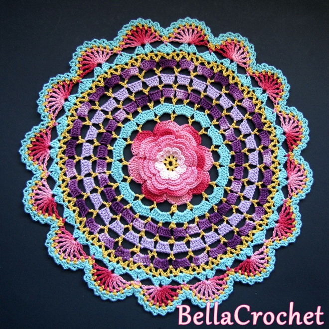 ... : Radiant Rose Mandala Doily: A Free Crochet Pattern For You