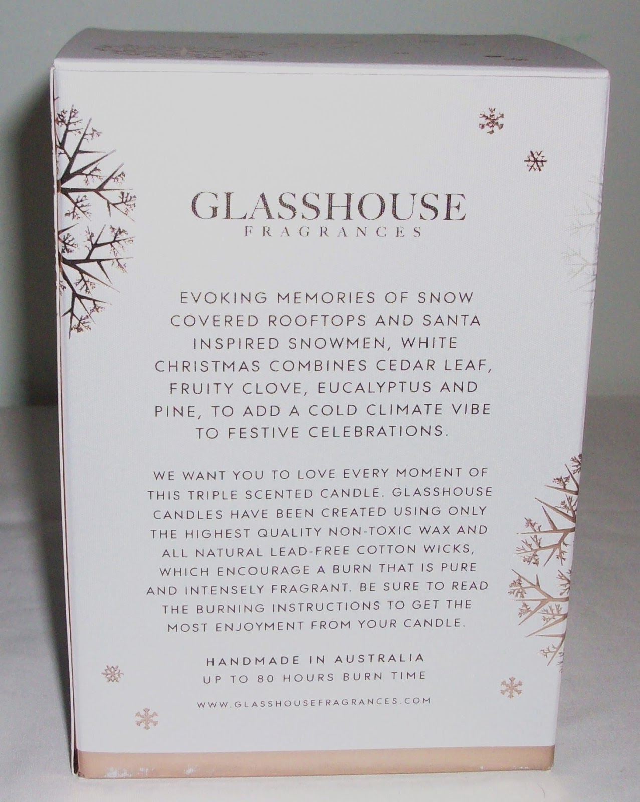 Luxury on the Lips Glasshouse Fragrances White Christmas Candle Review