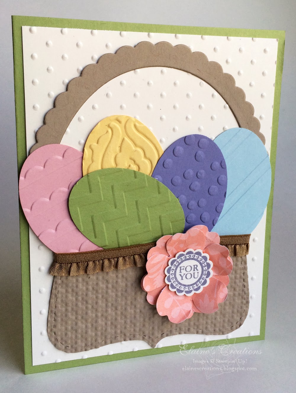 Elaine's Creations Easter Egg Basket Card