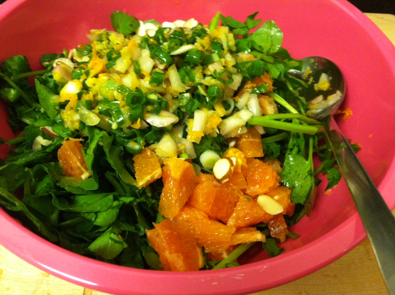 . Watercress Salad with Orange and Parsnip