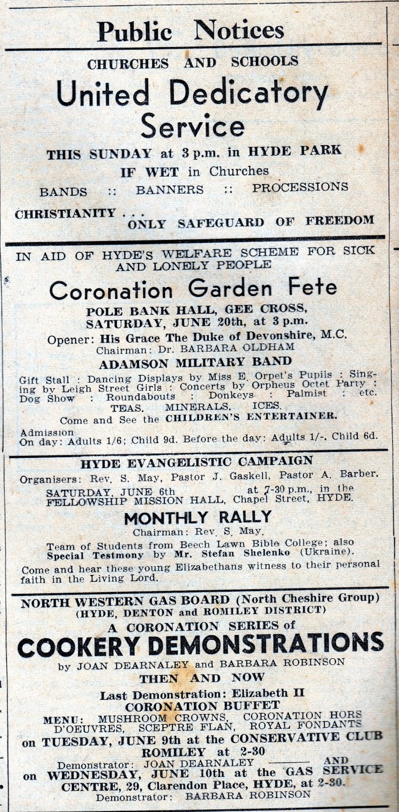 Hyde Cheshire Blog NORTH CHESHIRE HERALD 5th JUNE 1953 (cuttings 1)