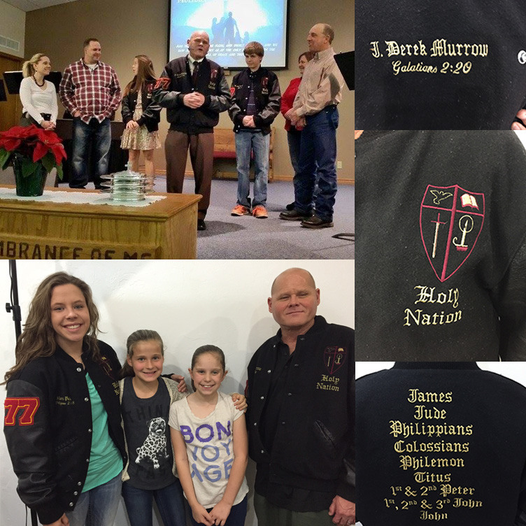 Tow young people recently receiving Holy Nation jackets!