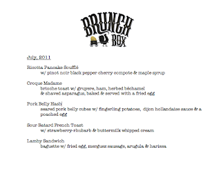 Brunch Box sample menu