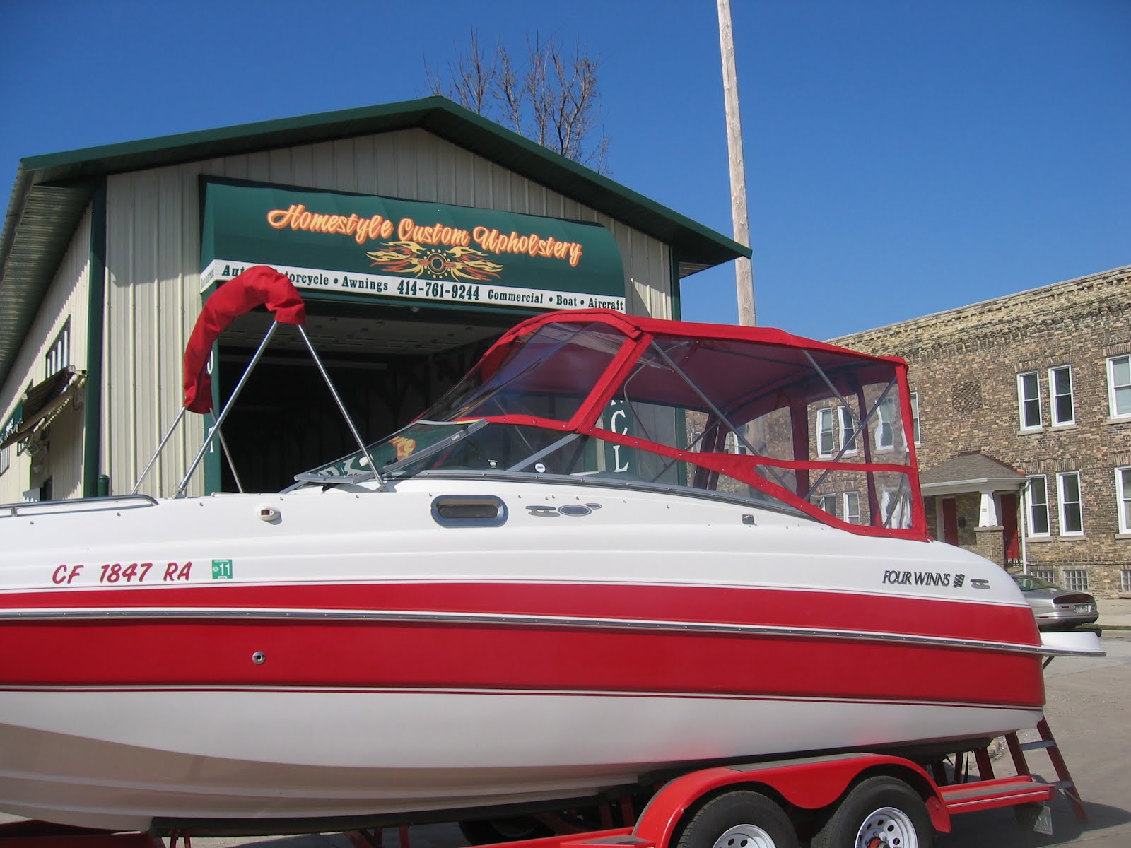 Homestyle Custom Upholstery and Awning Full Boat Enclosure and Cockpit