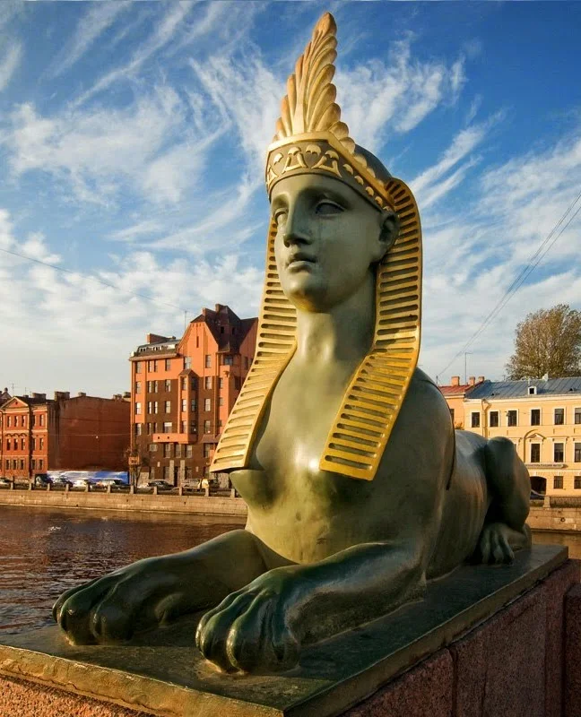 Quay with Sphinxes ,sphinx st petersburg