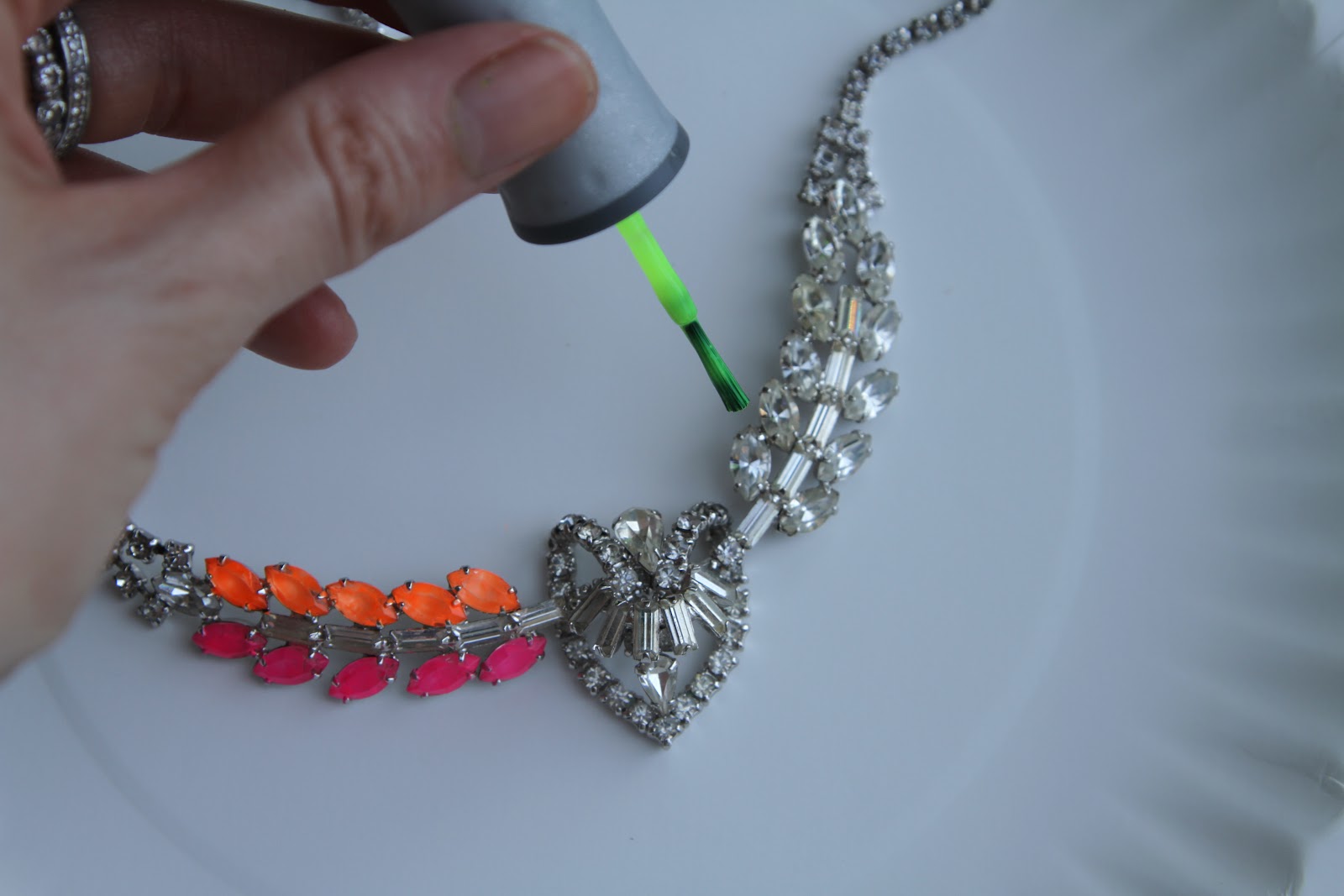 the sparkly life DIY Neon Nail Polish Necklace