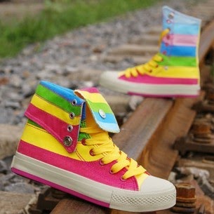 rainbow colored nike shoes