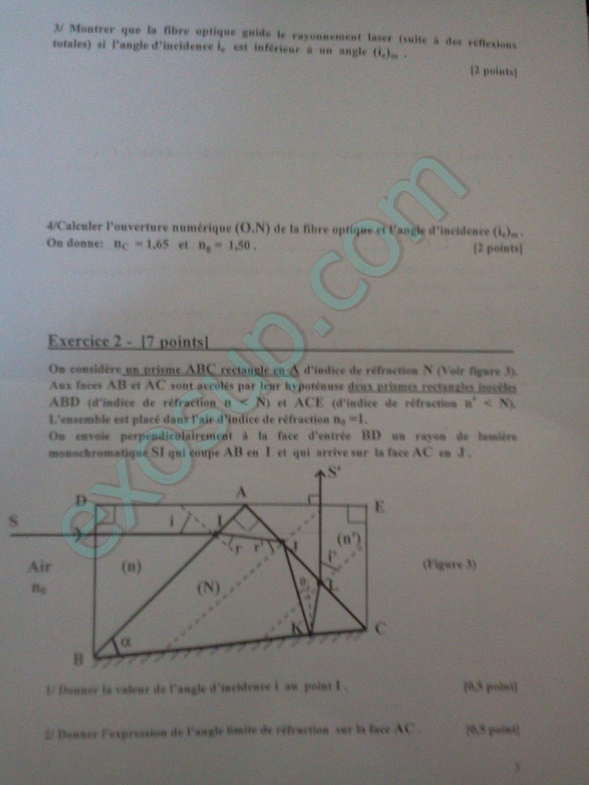 Examen'optique géométrique corrigé pdf