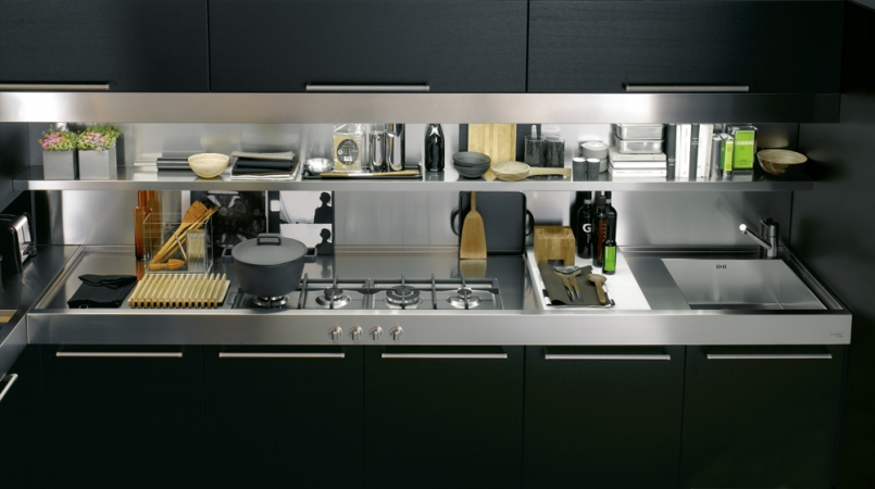 Decoración de cocinas con puertas en Acero