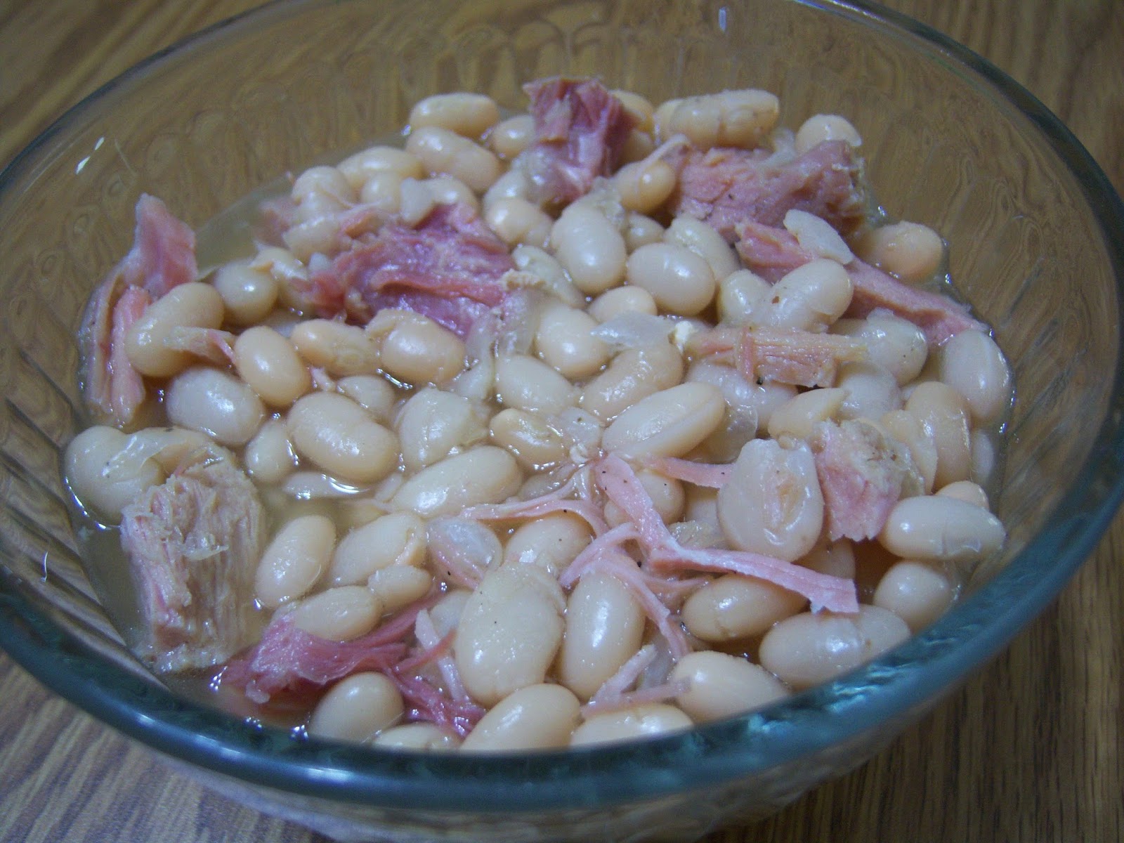 Wood Cook Book Crock Pot Ham & White Beans