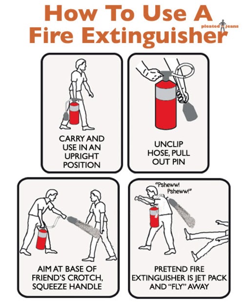 Sober in a How to use a fire extinguisher