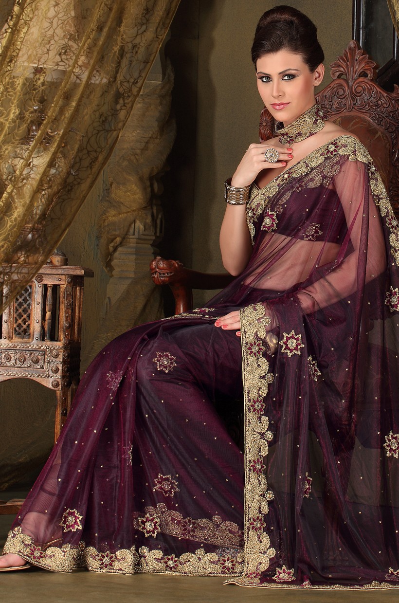 Designer Glass Tissue Sarees Queen Of Heaven...