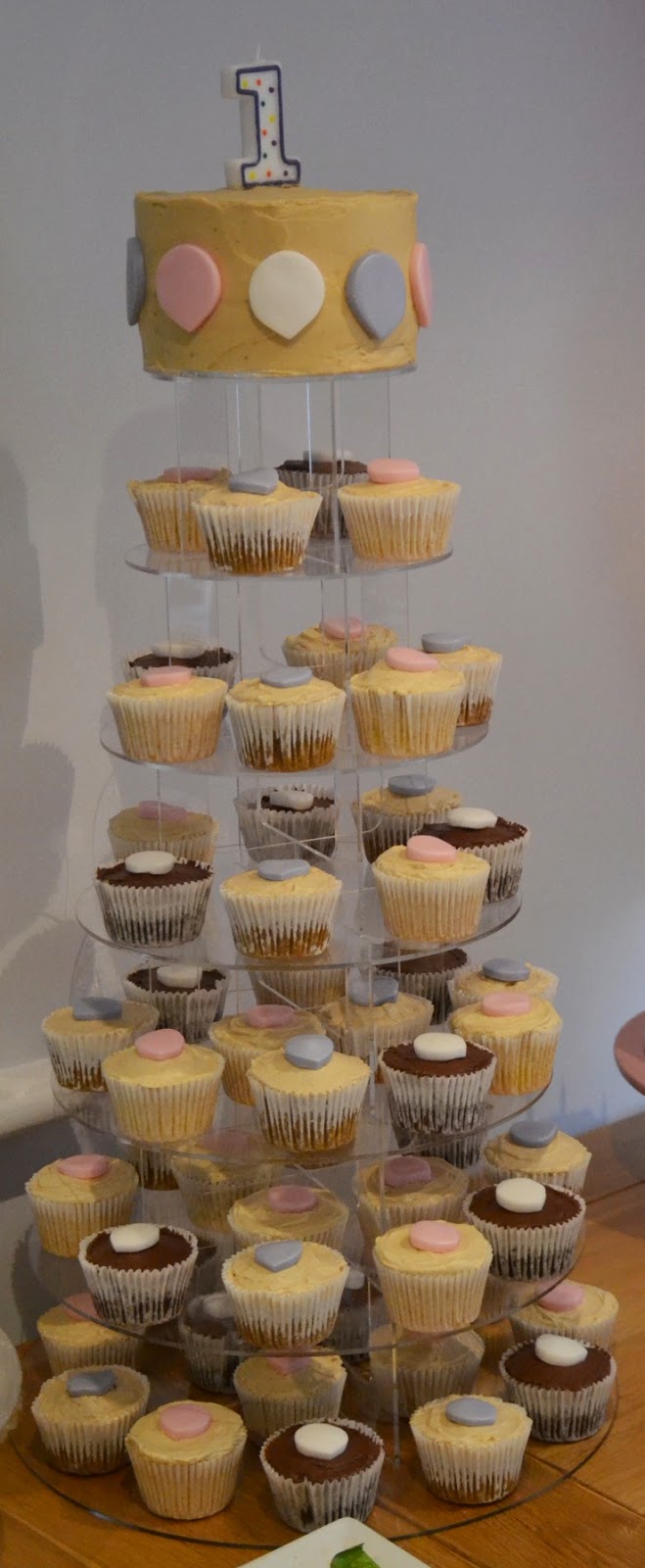 My Daughter's 1st Birthday & Christening Cupcake Tower