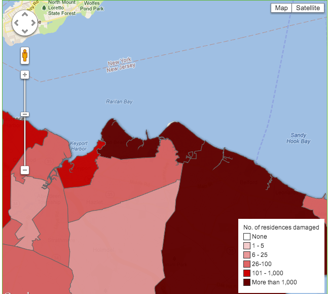 Keenbug Hurricane Sandy Flooding & Damage Maps of New Jersey