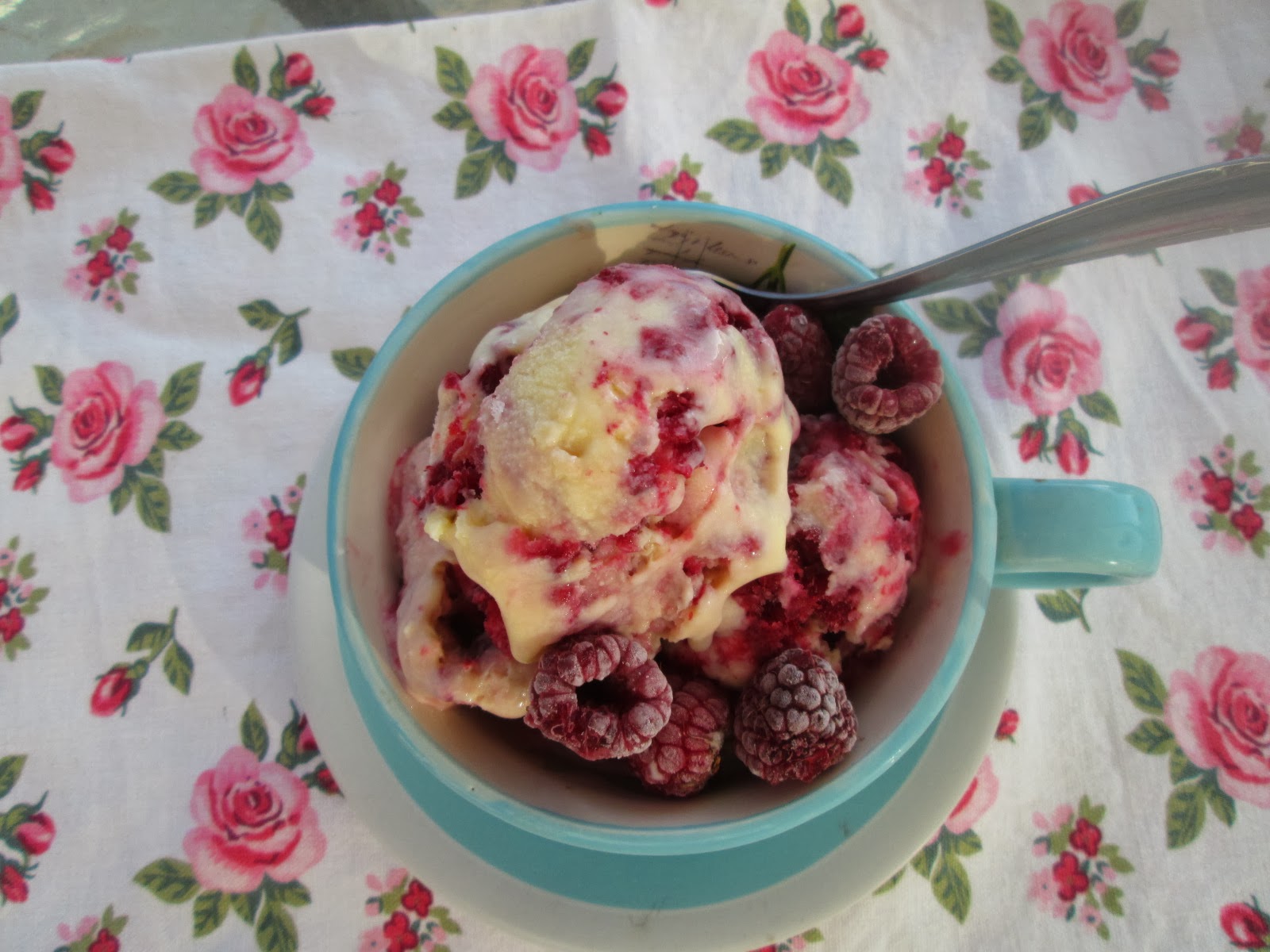 Canela kitchen White chocolate raspberry Swirl Ice cream