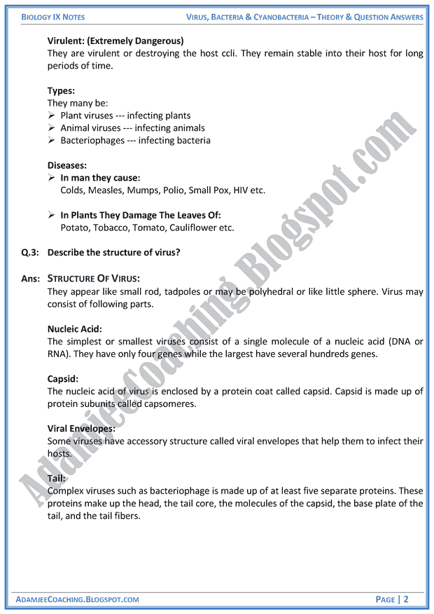 virus-bacteria-and-cyanobacteria-theory-notes-and-question-answers-biology-notes-for-class-9th
