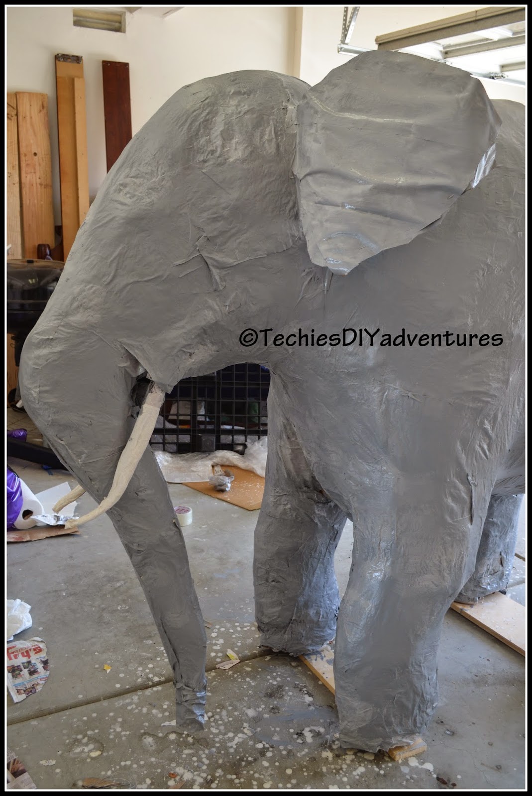 Tutorial on how to make paper mache elephant (almost life size