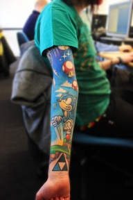 THE SLEEVE OF GAMING TATTOO ON WHOLE ARM