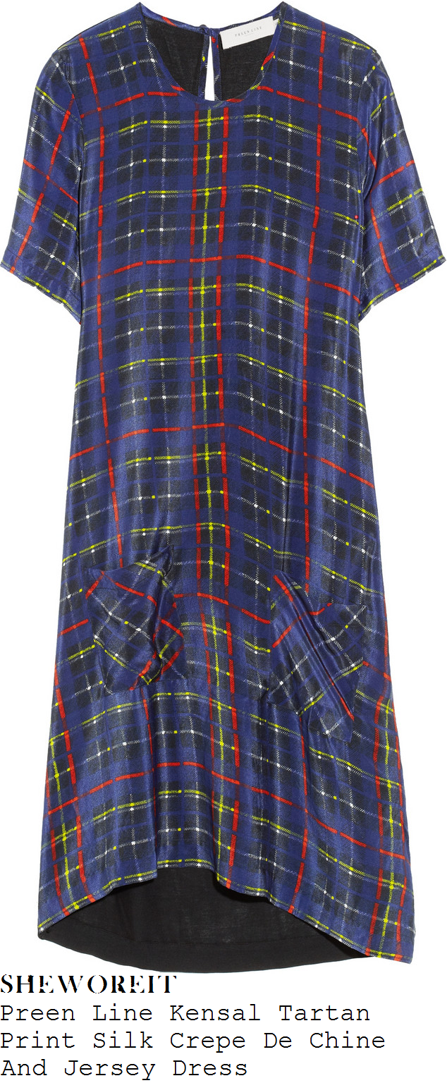 mollie-king-blue-short-sleeve-tartan-dress