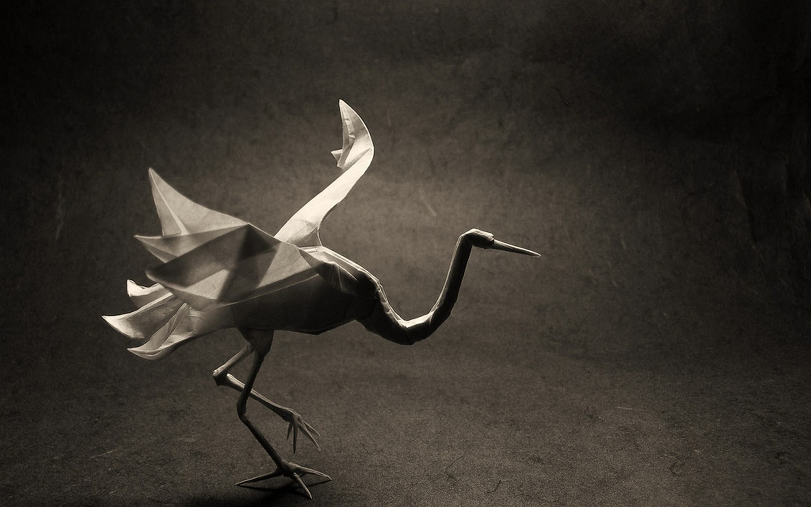 origami bird crane art dark Dream Wallpapers