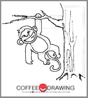 สอนเด็กวาดการ์ตูน รูปลิง แบบง่ายๆ step 22