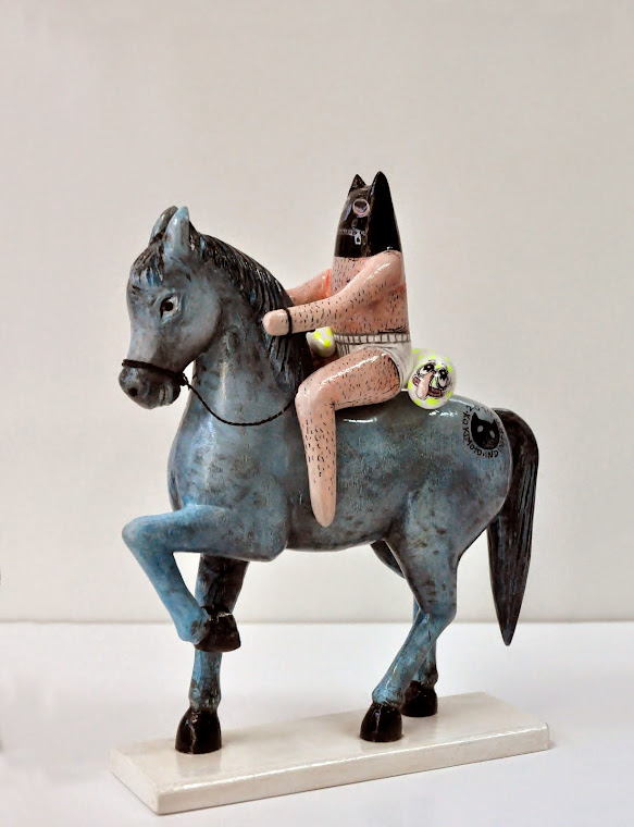 Kokimoto and Kido in The Year of The Horse, 2014. Painted wooden figure, various dimensions