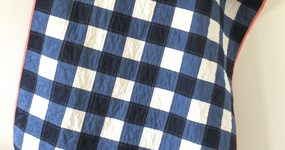 craftyblossom navy gingham quilt.