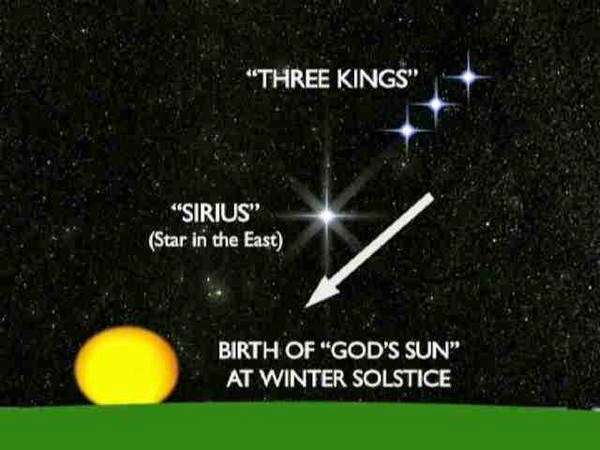 "Three Kings" . "Sirius" (Star in the east). Birth of "God's Sun" at winter solstice. #threewisemen #star #east #birth #lord #worship #sun #astrology #paganism