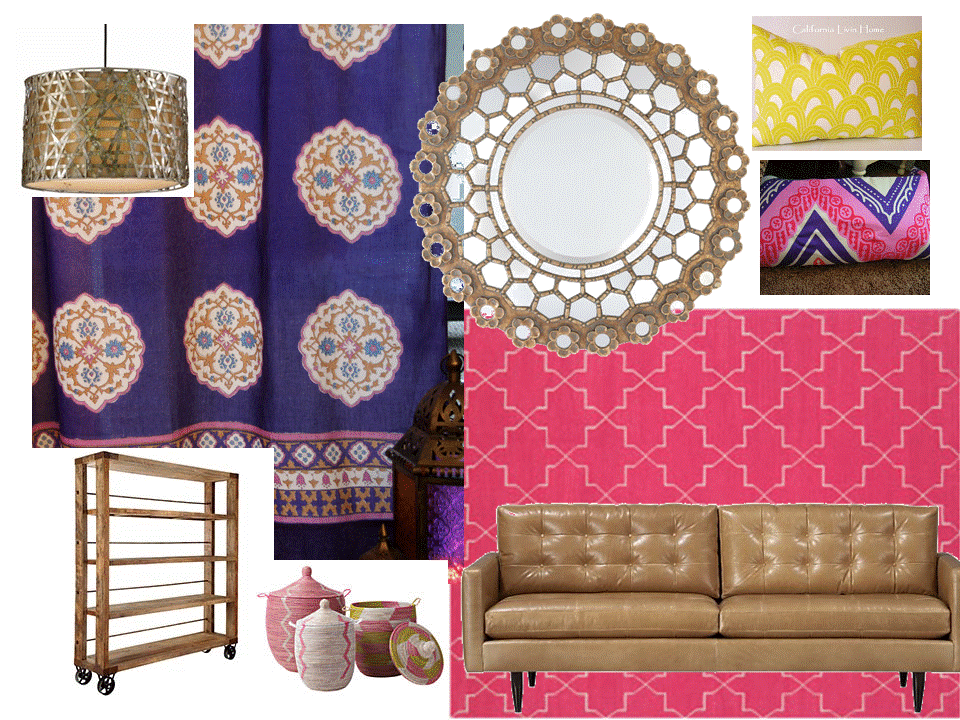 Lisa Moves Purple Moroccan Curtains Moodboard