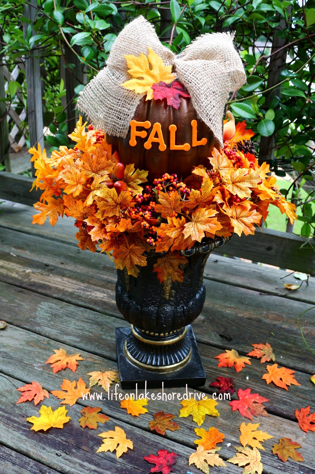 Fall Decor Pumpkin Topiary Tutorial Life on Lakeshore Drive