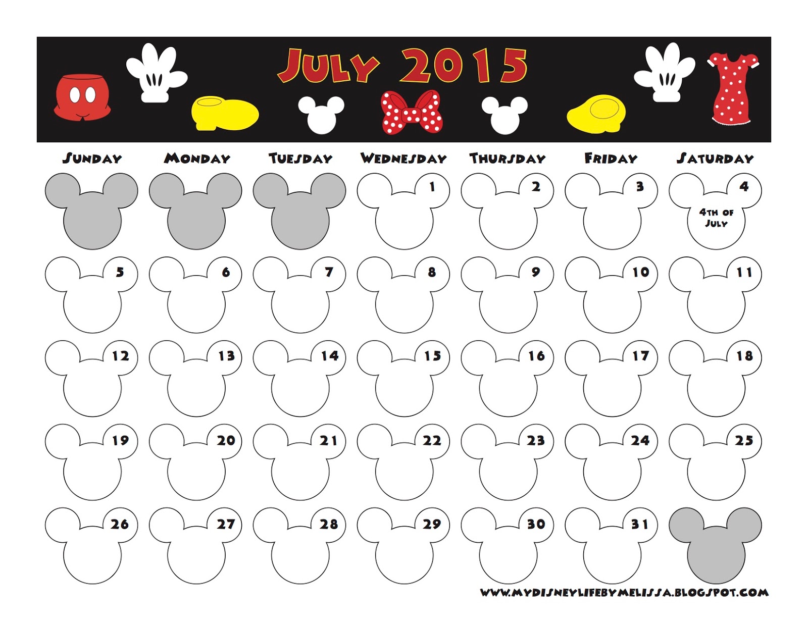 2015 calendar july