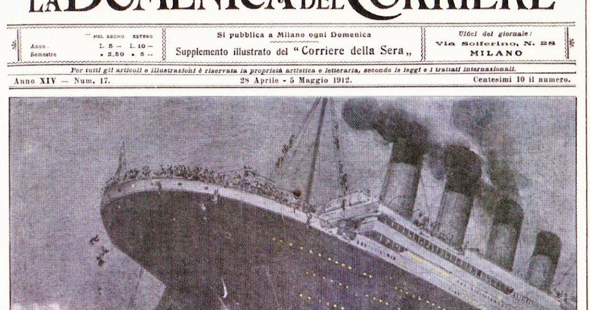 Guglielmo Marconi Stamps La Domenica Del Corriere Terribile Disastro Marittino Il Piu Grande Transatlantico Titanic Affonda Con 1600 Persone Nell Oceano Spezzato Da Un Iceberg