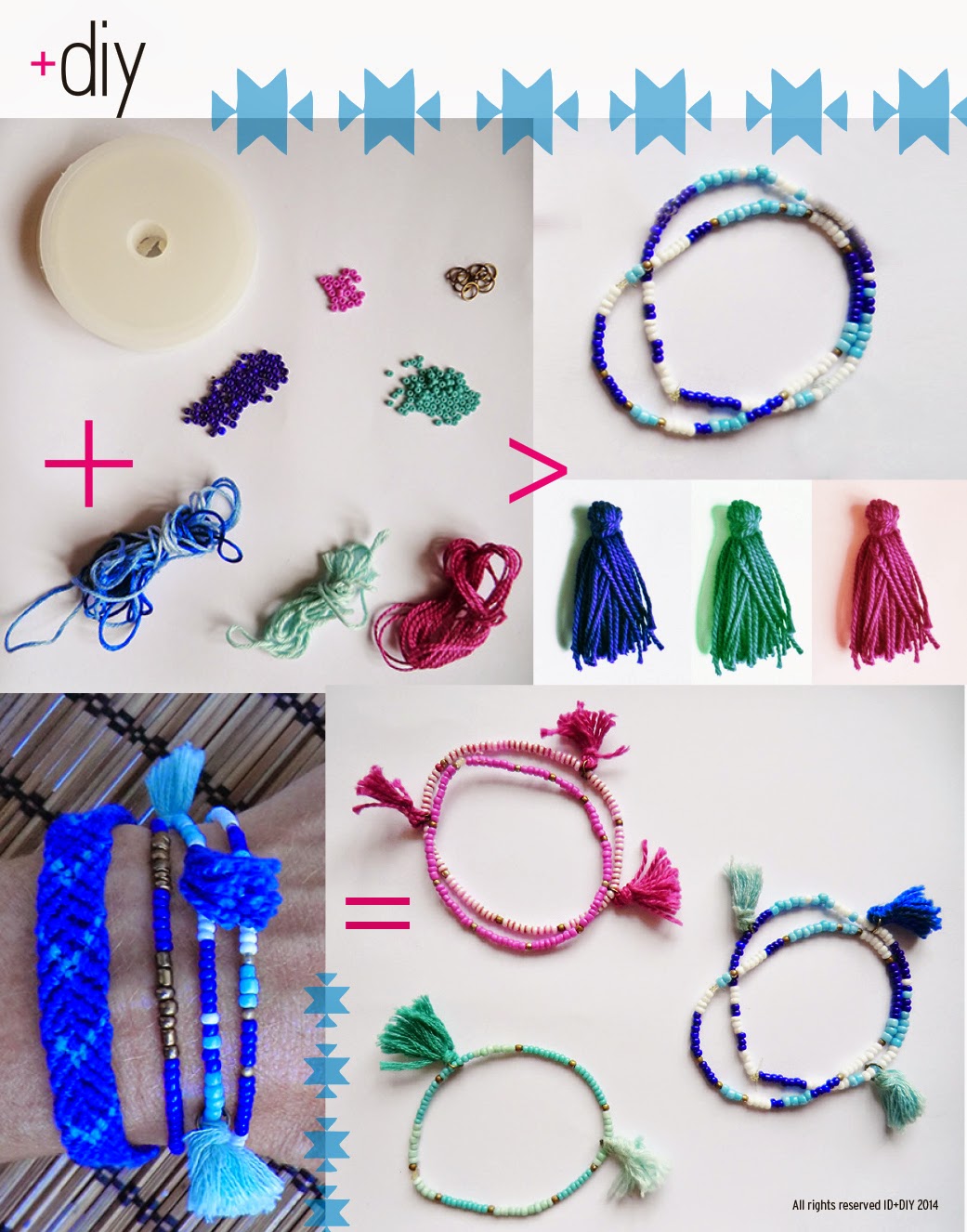 ID+DIY Beaded Tassel Bracelets