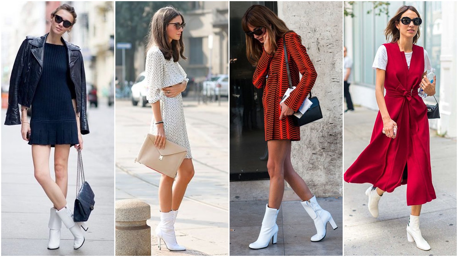 vestido com bota branca