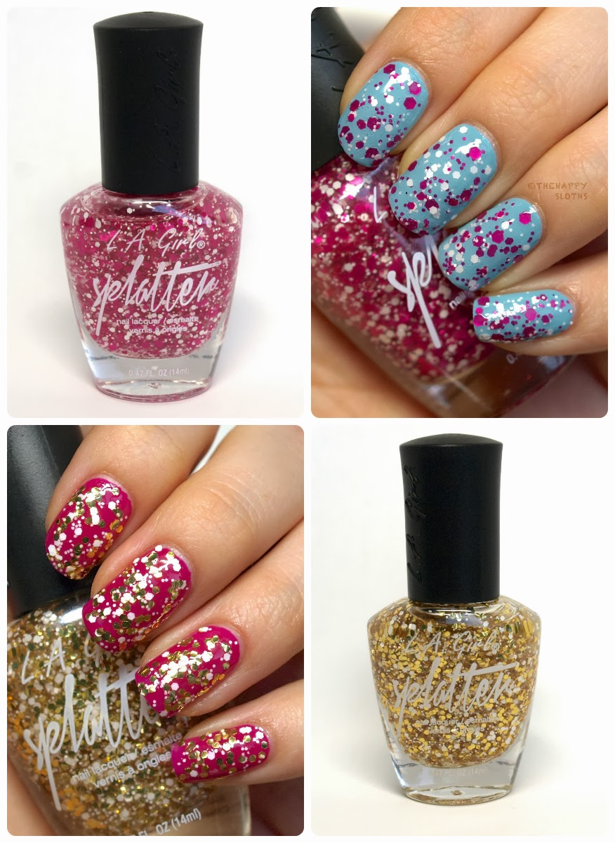 L.A Girl Splatter Effect Nail Polish in "Sprinkle" and "Sparkle