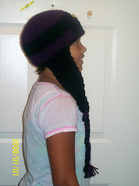 Crochet Hat Black and Purple... $25.00 + Shipping