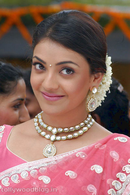 Kajal Agarwal Cute Photos in Pink Saree gallery pictures