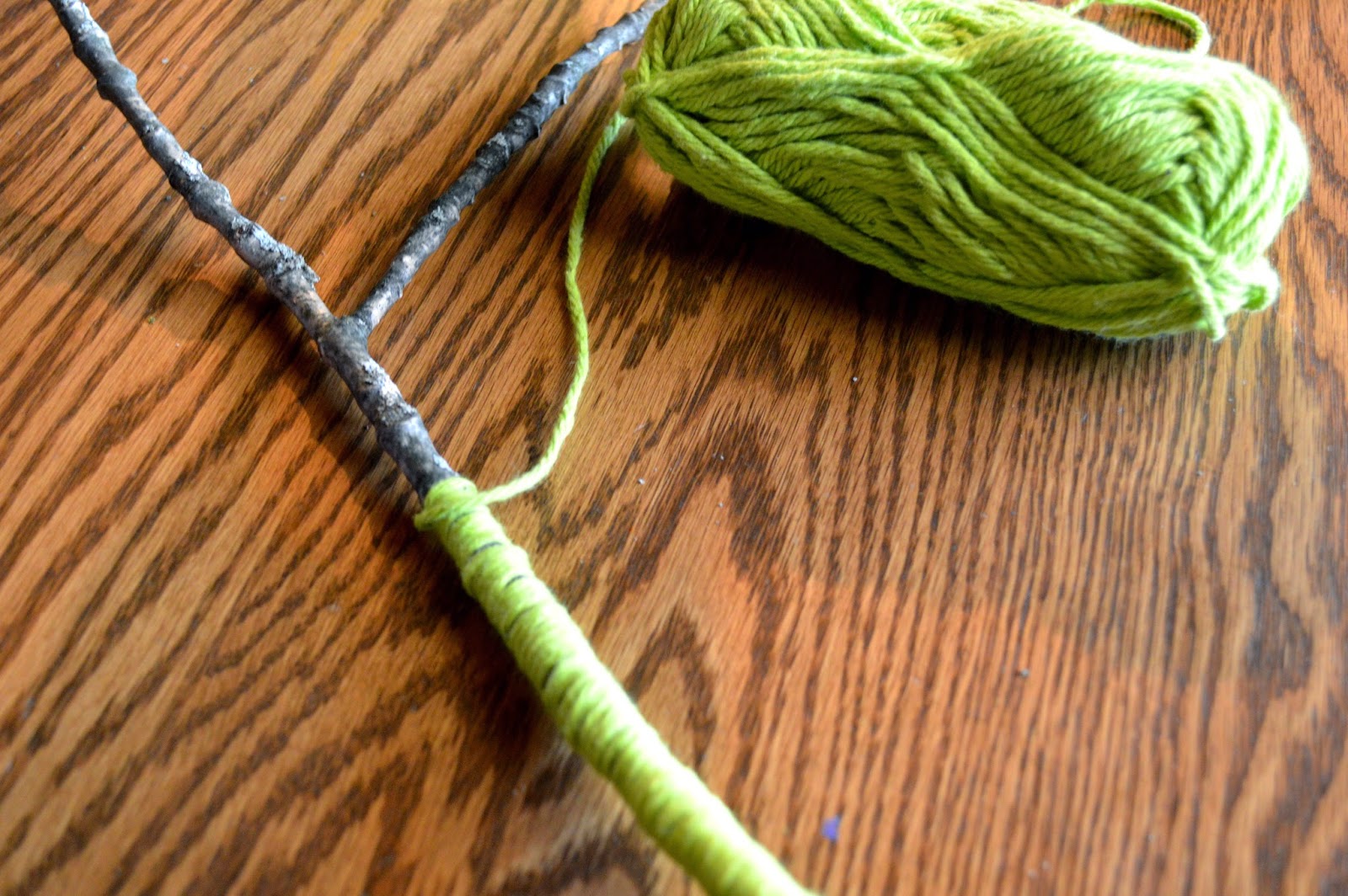Mothering with Mindfulness Yarn Wrapped Branches