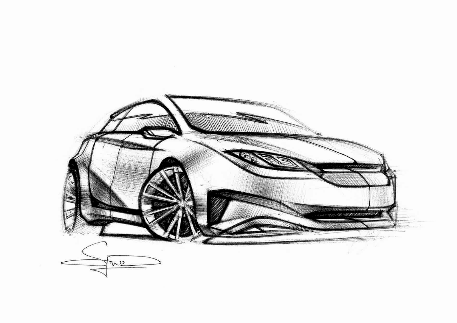 Simon Larsson Sketchwall Ballpoint Fisheye Car Sketch Simon Larsson Sketchwall Ballpoint Fisheye Car Sketch