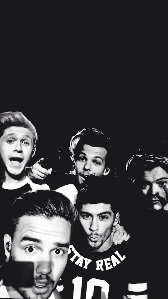 One Direction 2014 Black And White Selfie  Android Best Wallpaper