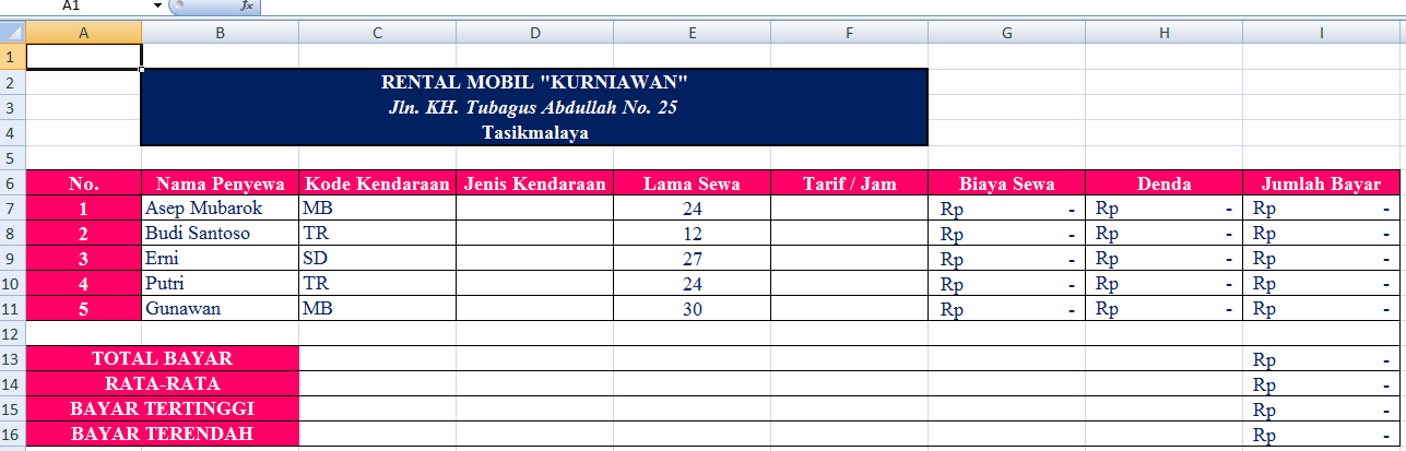 Contoh Soal Microsoft Excel 2007 Fungsi If And