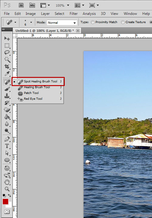 healing brush tool, healing brush tool, path tool, red eye tool