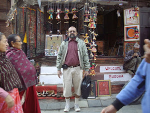 Outside "Buddha Thanka curio shop" in Kathmandu Darbar Square.(Tuesday 15-11-2011).