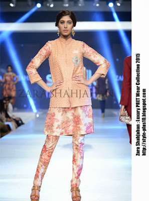 Silk Floral Kurta With Pants By Zara Shahjahan floral-silk-kurta-and-pants-zara-shahajahan-luxury-pret-2015