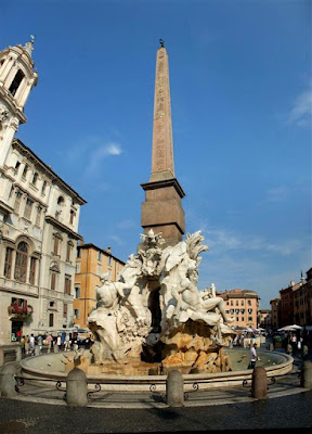piazza navona, rome italy, fountain, obelisk