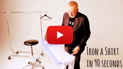 Learn how to Iron your Shirt in less than 90 seconds to get a smooth wrinkle free shirt just in time for the Party or Work via geniushowto.blogspot.com lifehack productive videos
