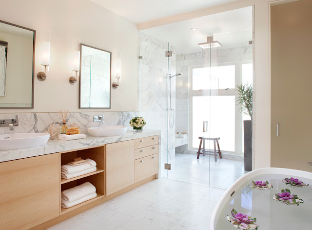 spa-like bathrooms - clean and white