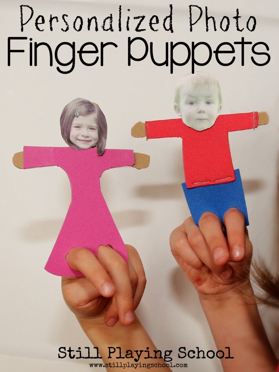 Photo Finger Puppets for Kids Still Playing School
