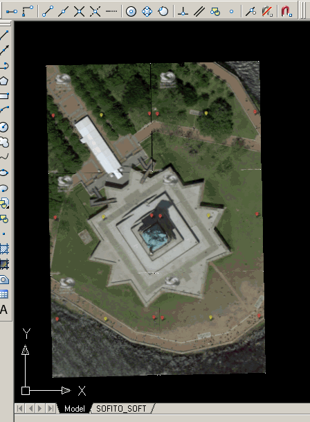 Liberty Island en Autocad desde Google Earth
